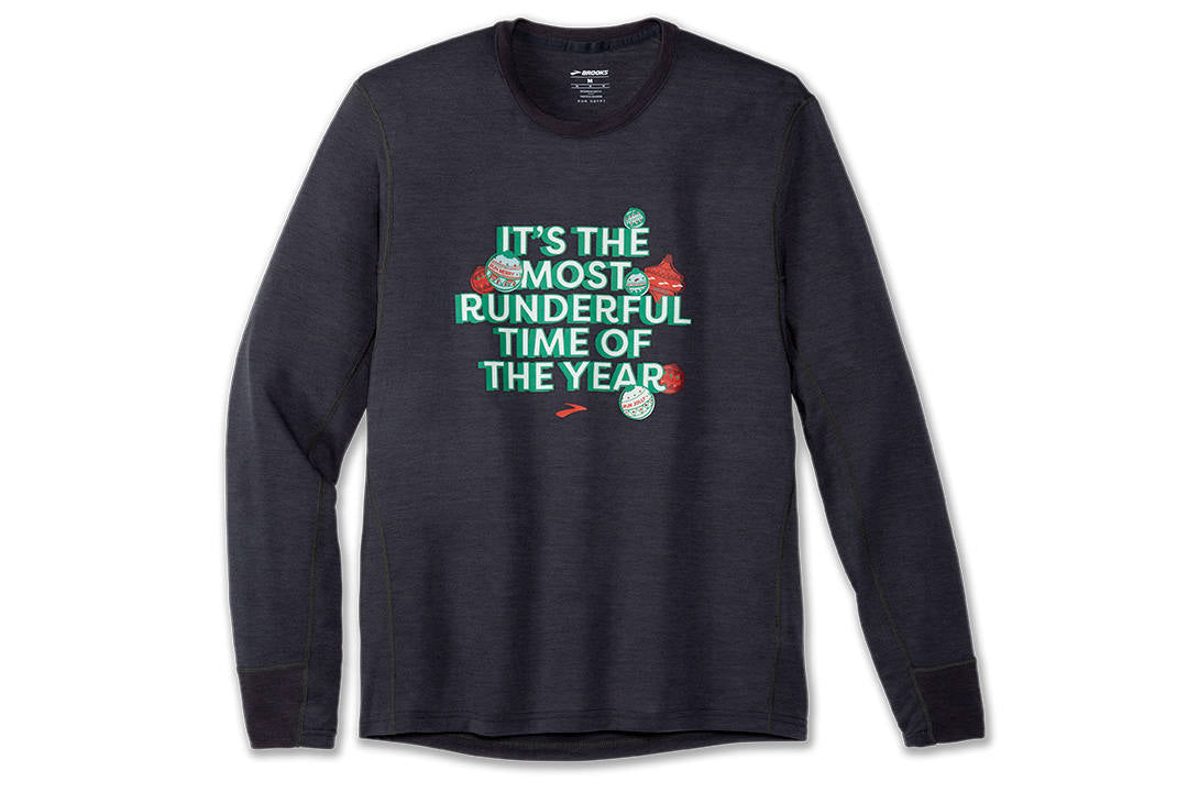  NEW! Men's Brooks "Runderful Time Of Year" Long Sleeves - 211362-075