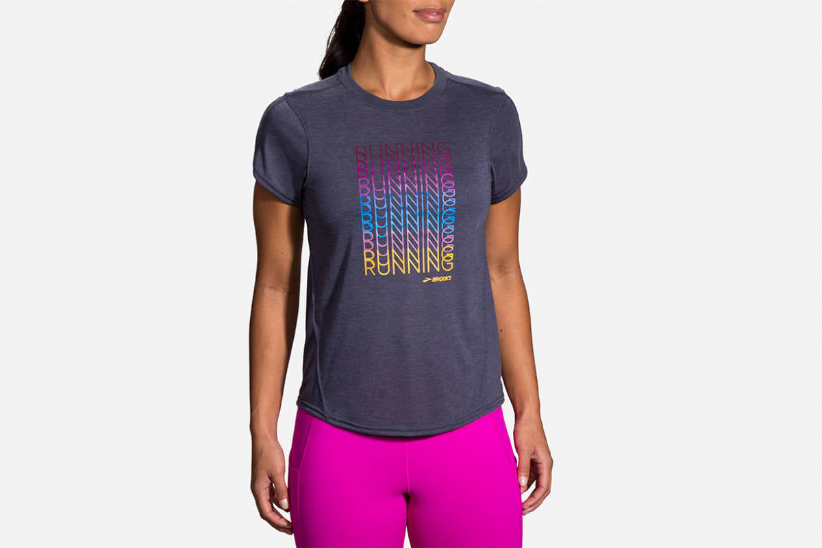  Women's Brooks Distance Graphic Short Sleeve - 221469-459