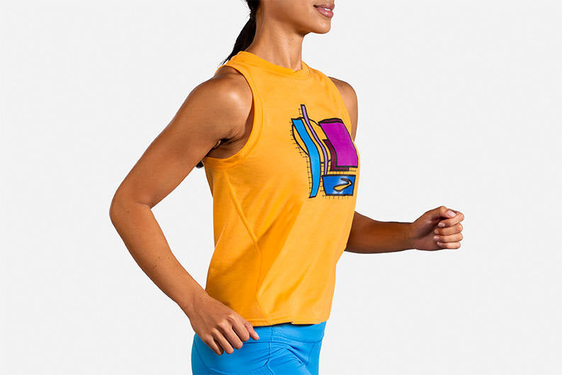  Women's Brooks Distance Graphic Tank 221470-766